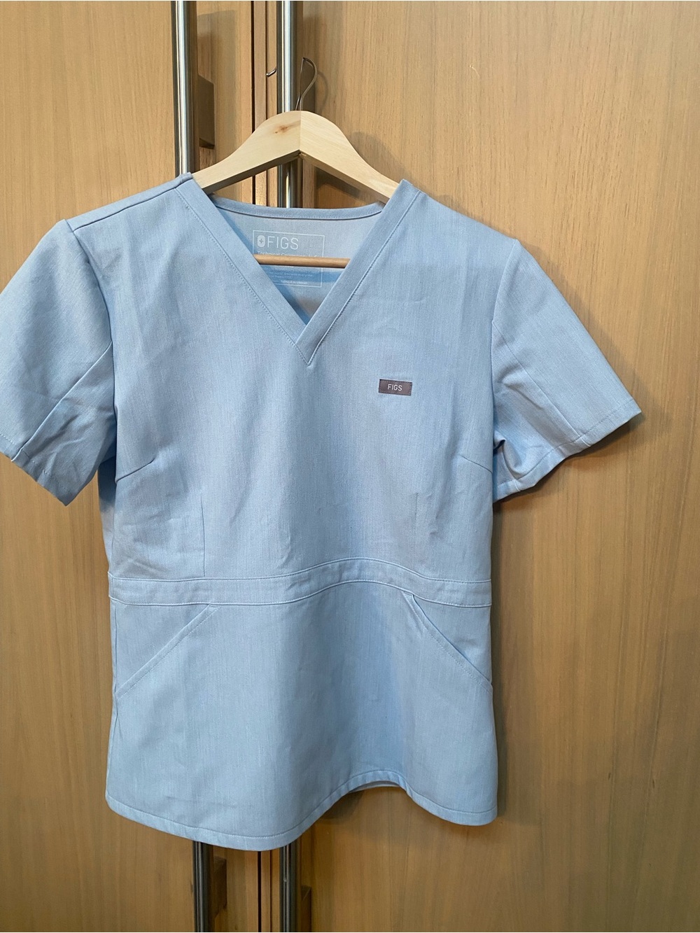 FIGS Light Blue V-Neck Scrub Top